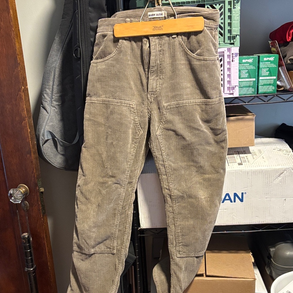 RUDY JUDE Corduroy Pants in Taupe Gray